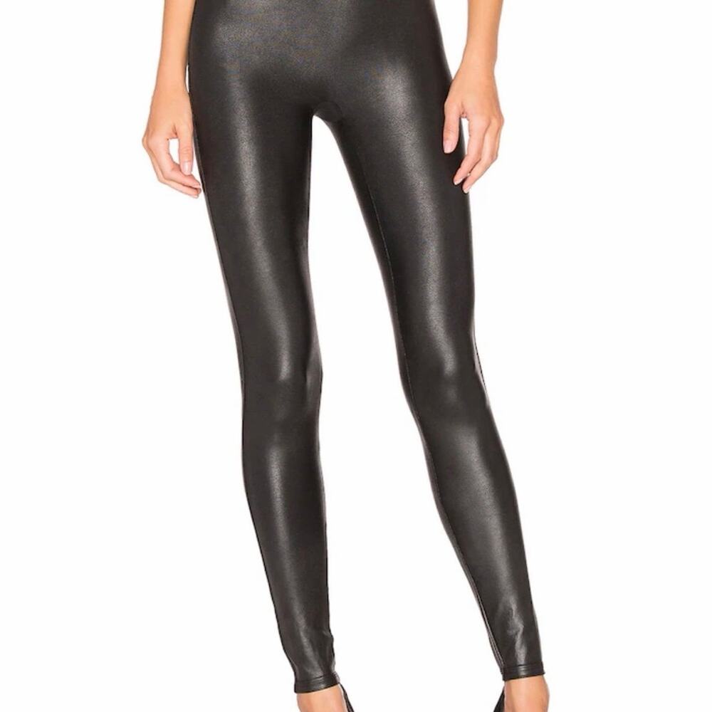 SPANX Faux Leather Leggings in Black Size Small